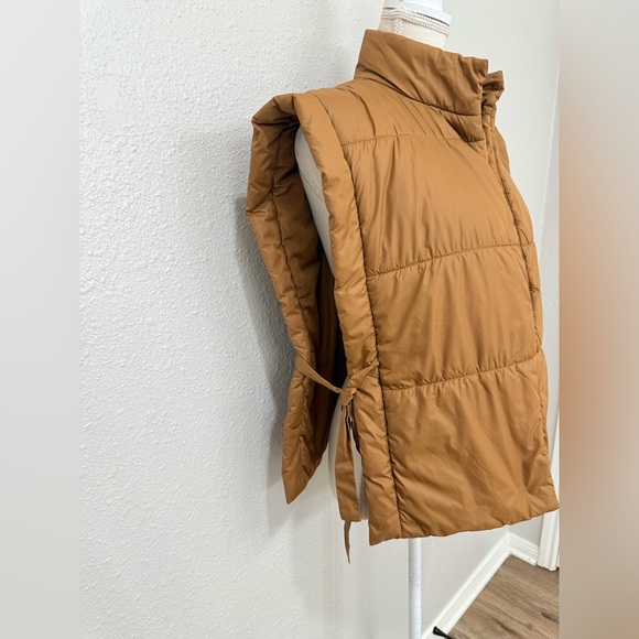 Anthropologie Pilcro Packable Nylon Brown Puffer Vest Side Ties OS. - Picture 3 of 10